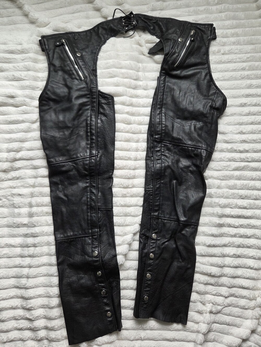 Black Leather Men's Chaps - Size Large